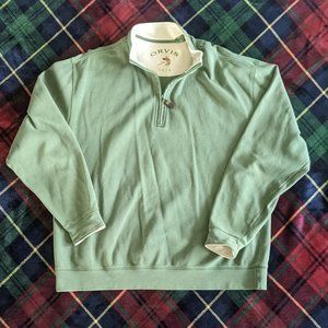 Mens Orvis Green Quarter Zip Pullover - XL